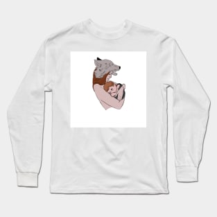 Mother wolf and her baby Long Sleeve T-Shirt